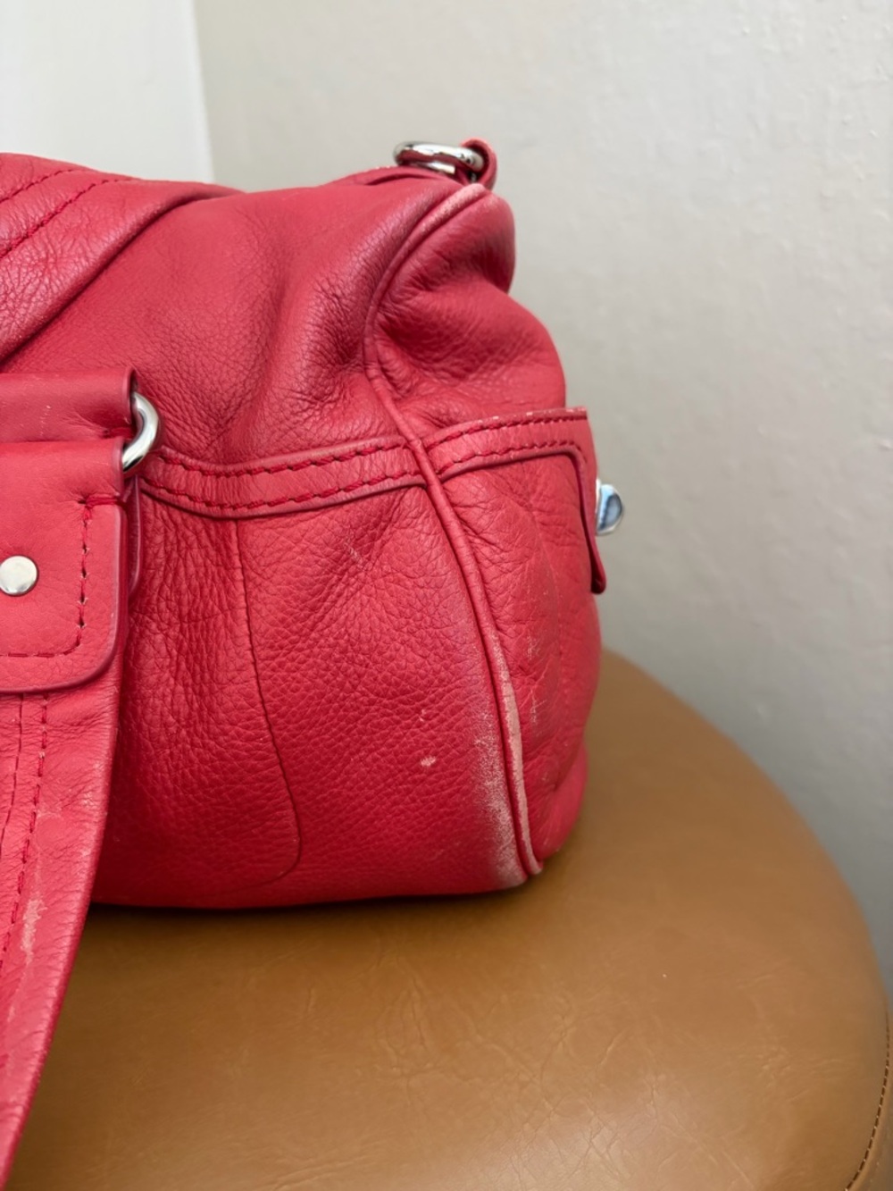 Marc Jacobs Coral-Red Leather Shoulder Bag - Picture 4 of 12